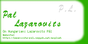 pal lazarovits business card